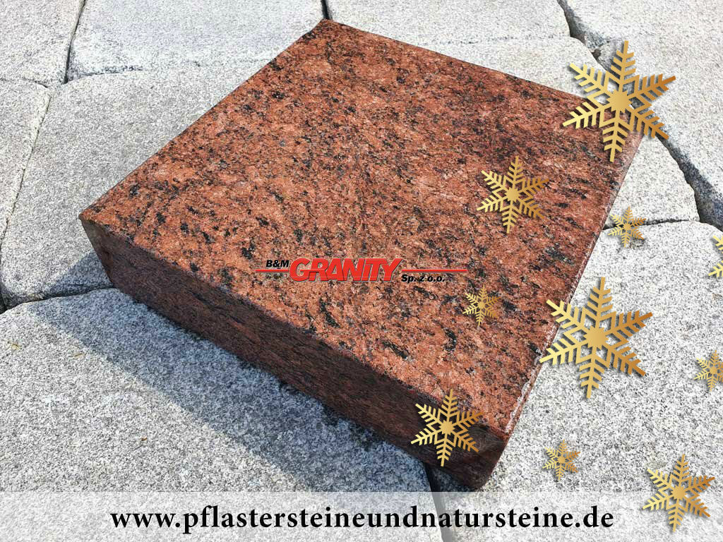 Frostbeständige ROTE Granit-Platten aus Skandinavien