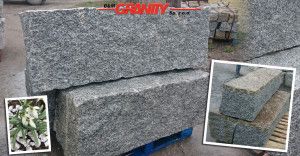 Granit-Mauersteine, grau und grau-gelb
